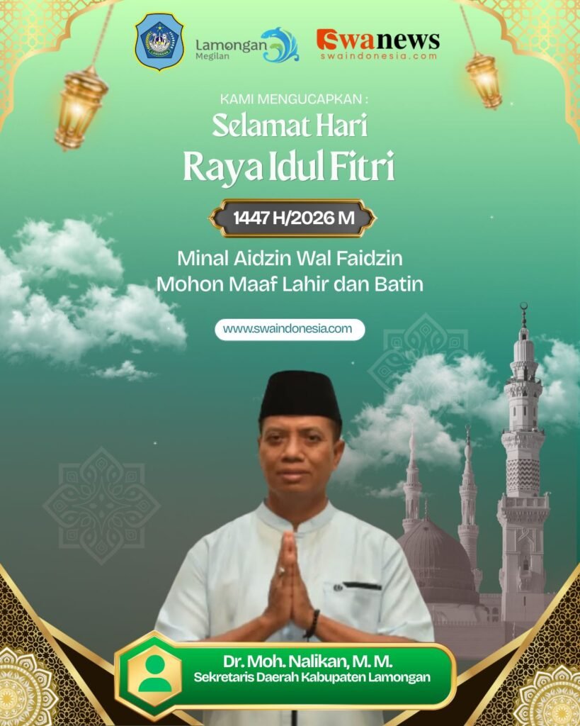 ucapan Selamat idul fitri sekda lamongan