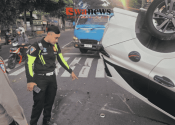 Kecelakaan Beruntun di Kota Batu, 2 Mobil Ringsek  ‎