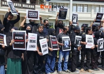 Aksi Wartawan Malang Raya Lawan Intimidasi ‘Londo Ireng’, Desak Presiden Prabowo Minta Maaf