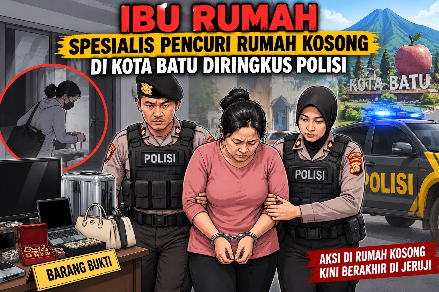 ibu spesialis pencuri rumah kosong
